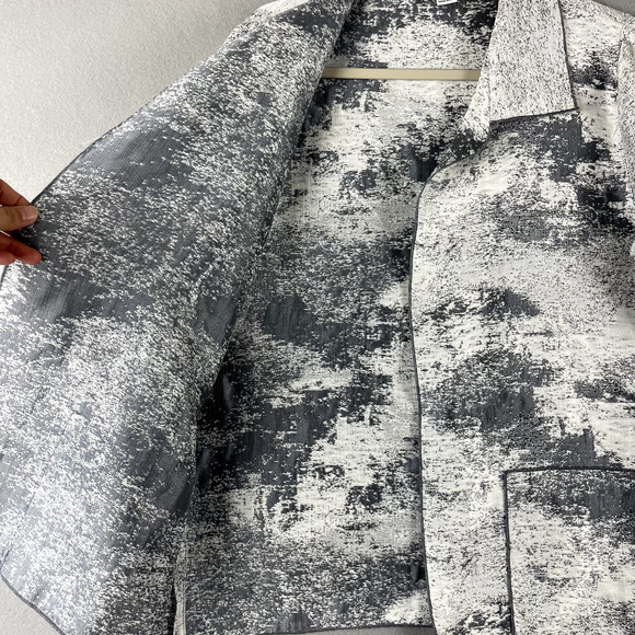 Caroline Rose Textured Jacket Womens Small Linen Blend Abstract Artsy USA Made - Picture 8 of 15
